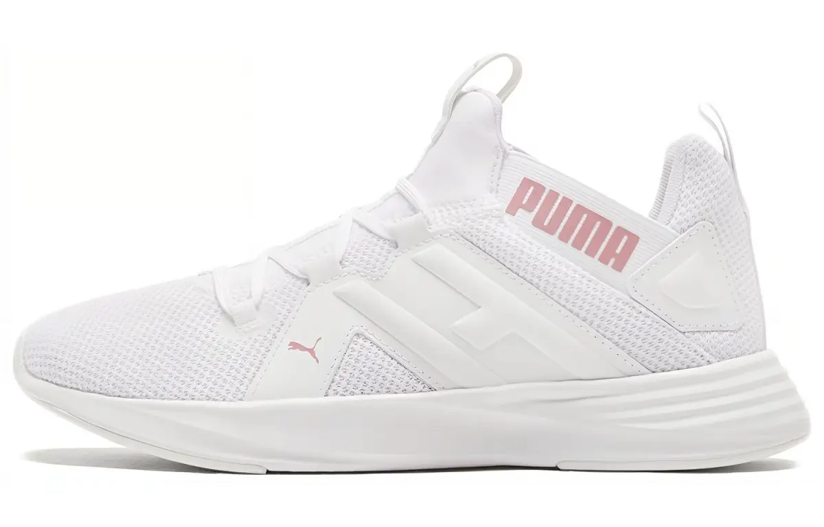 PUMA Fabric Lightweight Low top Casual Running Shoes Women's White Pink
