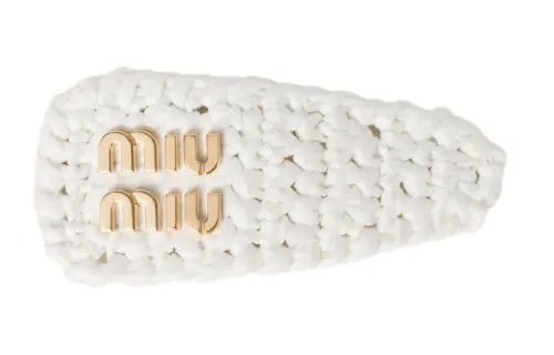 MIU MIU Logo lettering Woven Hair Clip