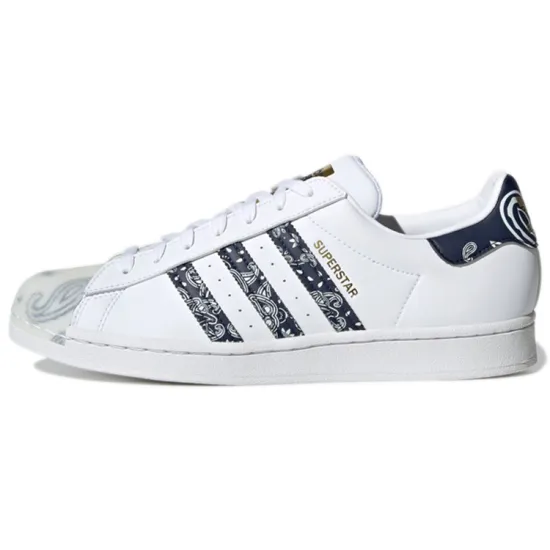 Adidas Originals Superstar Series Skateboard Shoes Unisex Low-top White/Royal Blue