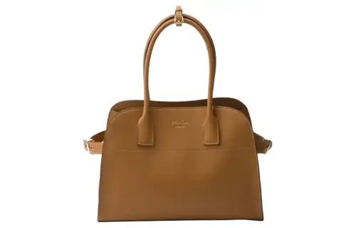 PRADA Leather Tote Bag, Shopping Bag, Shoulder Bag, Handbag Medium Women's Caramel
