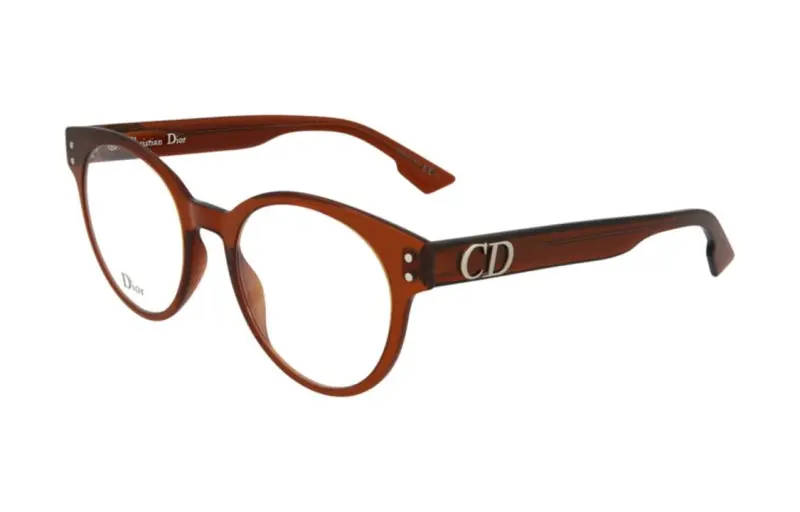 DIOR Acetate Irregular Shape Eyeglass Frames Men's Brown