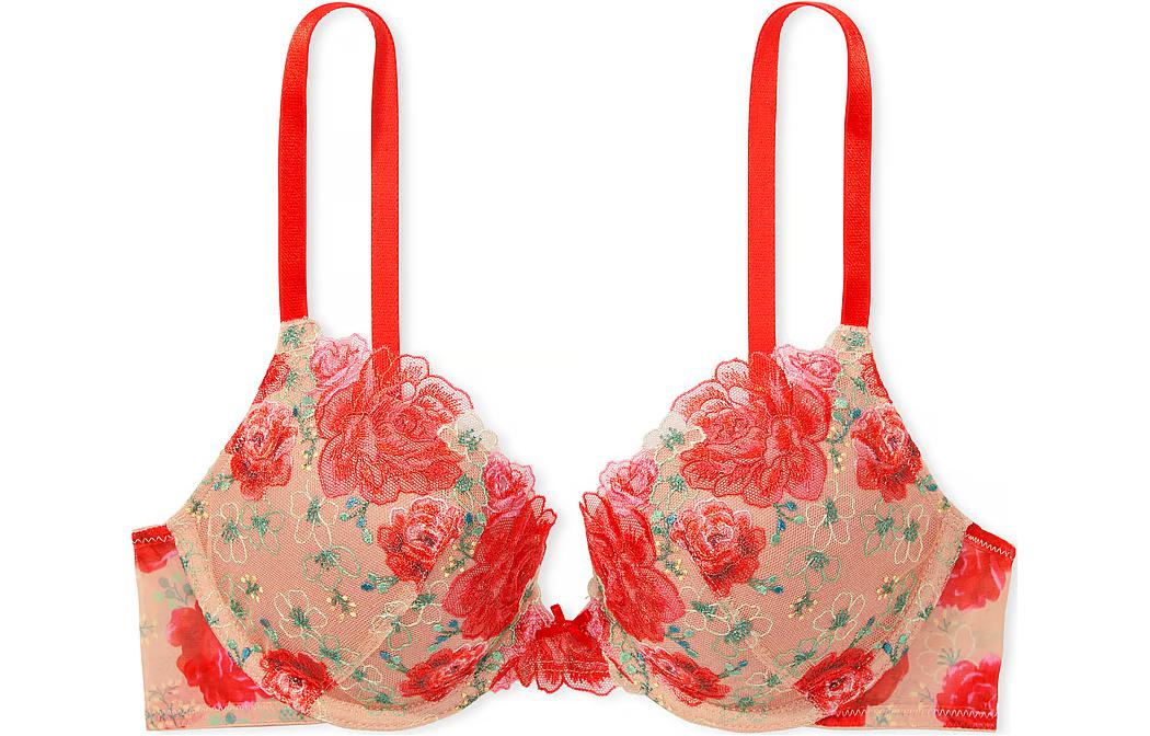 Женский бюстгальтер Victoria's Secret (красный с принтом)
