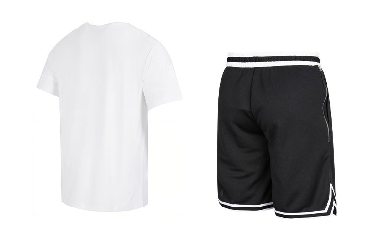 Nike Casual Sportswear Men’s White T Shirt+Black Shorts Crew Neck Moderate