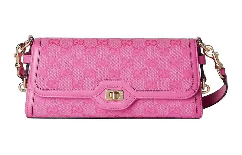 GUCCI Canvas With Leather Canvas Bag, Handbag, Shoulder Bag Women's Pink