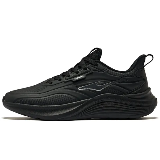 Erke Running Shoes Men Low-Top Jet Black