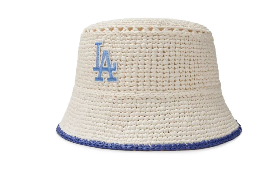 MLB Polypropylene, Raffia Bucket Hats Unisex Beige