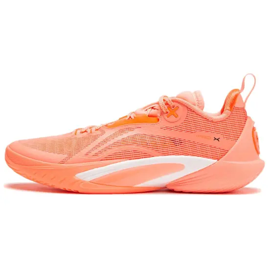 LINING Speed 10 Basketball Shoes Men Low-Top Neon Orange Tangerine
