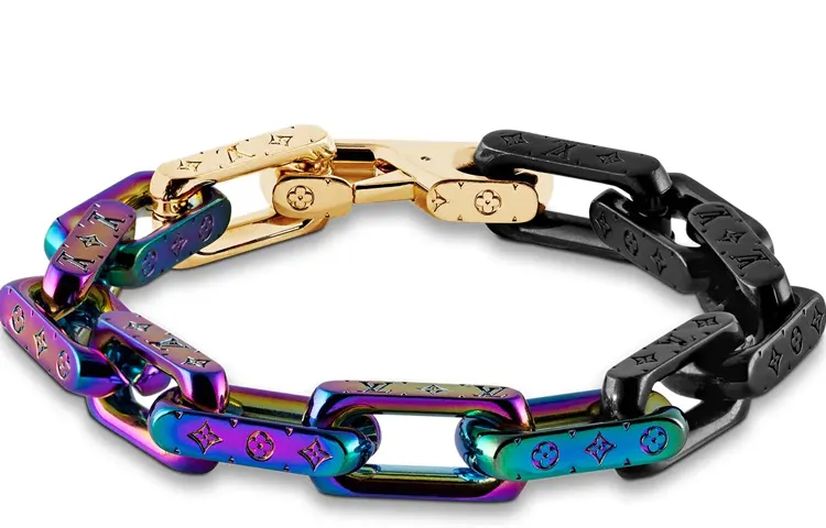 LOUIS VUITTON Chain Bracelet Engraved Monogram Colors