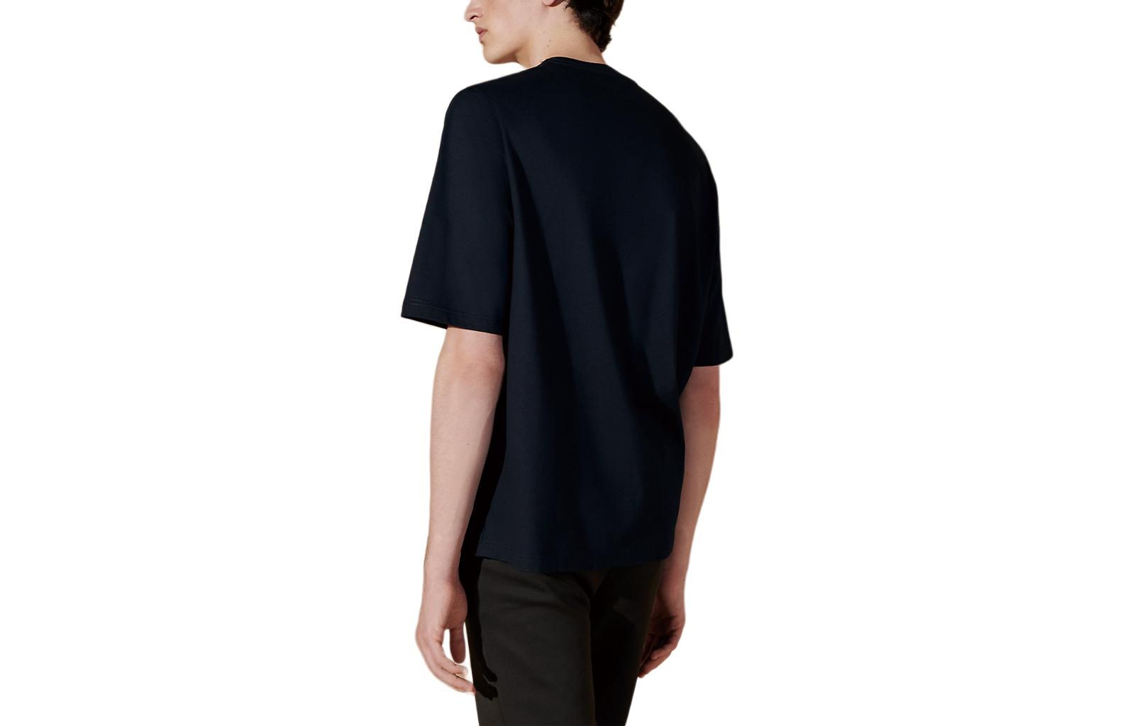Мужская футболка Hermes Crewneck T-Shirt (темно-синяя) — фото 2