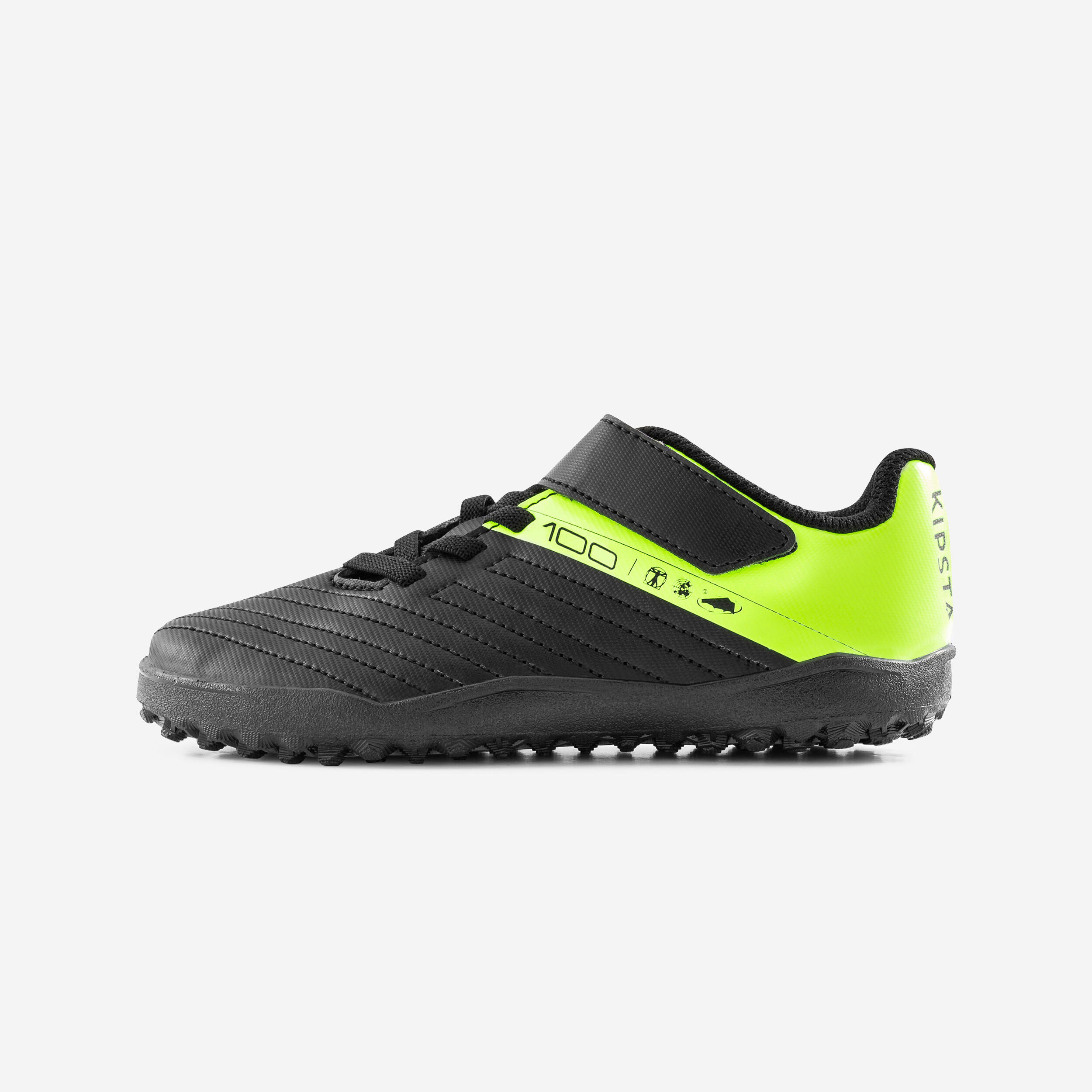DECATHLON TF Turf Cushioning Slip Resistant Abrasion Resistant Soccer Shoes Unisex Black