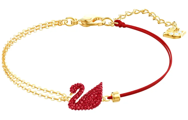 Swarovski Swan Faux Crystal Bracelets Women's Red