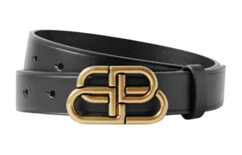 Balenciaga Leather Belts Women's Black Width 3cm