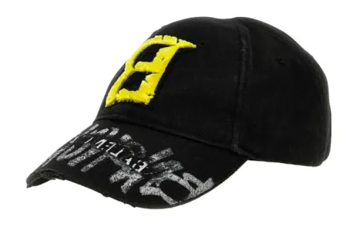 Balenciaga Cotton Baseball Caps Men's Black