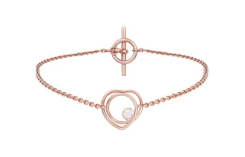 HERMES Vertige 18K Gold Bracelets Women's Rose Gold