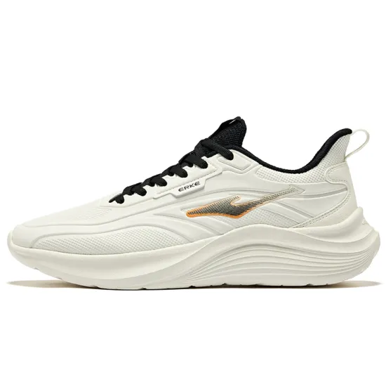 Erke Running Shoes Men Low-Top Microcrystal White/Jet Black