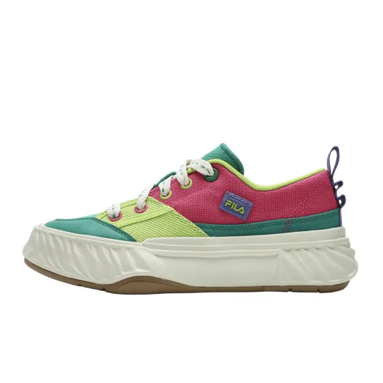 FILA Fosso Slip-Resistant Low-Top Canvas Shoes Women's Green Pink