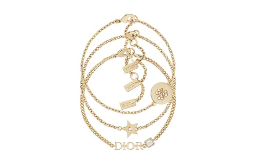 DIOR Brass Bracelets Women's Gold Set