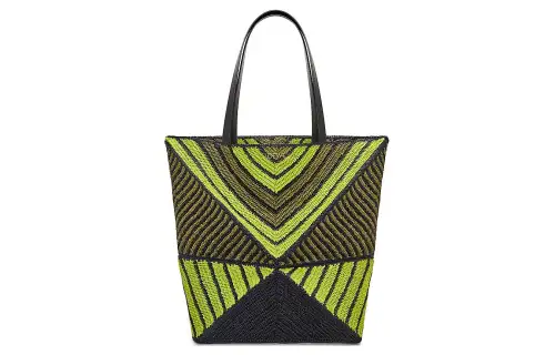 LOEWE Raffia Fiber Handbag Extra Large Unisex Celery Green & Olive Green