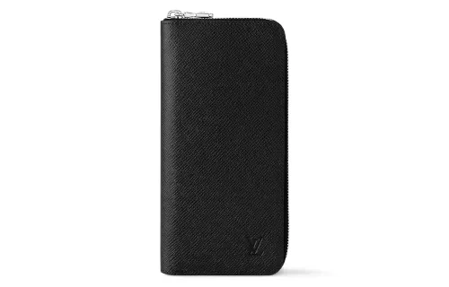 LOUIS VUITTON Zippy Leather Wallet Men's Black
