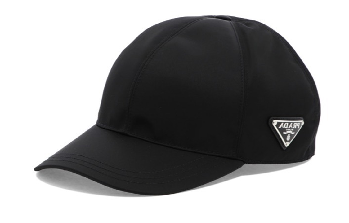 PRADA Recycled Nylon Baseball Caps Men's Black