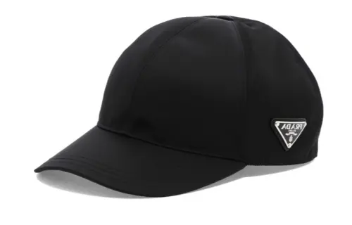 PRADA Recycled Nylon Baseball Caps Men's Black