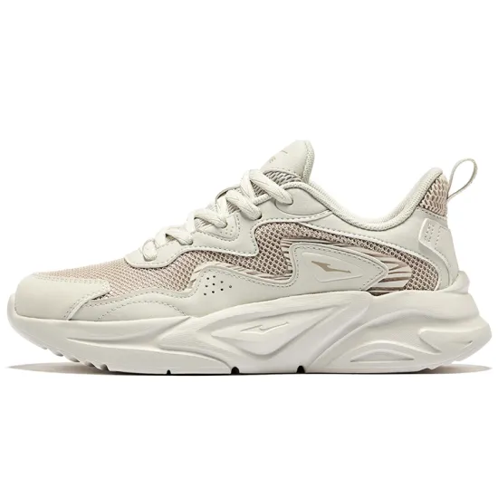 Erke Casual Shoes Women's Low-Top Pale Ash Gray Linen