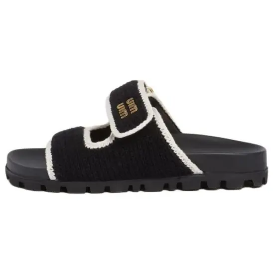 MIU MIU Slide Slippers Women's Black