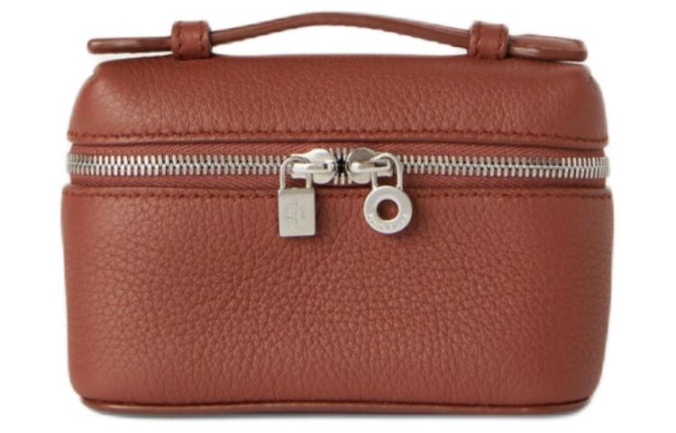 Loro Piana ExtraPocket Two Way Zip Closure Calfskin Charm Coin Purse Regular Women's Red Brown