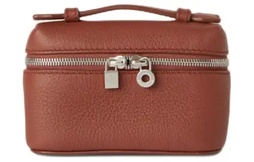 Loro Piana ExtraPocket Two Way Zip Closure Calfskin Charm Coin Purse Regular Women's Red Brown