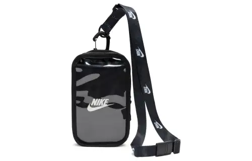Nike Club Polyester Polyurethane One Shoulder Crossbody Cell Phone Pouch Regular Unisex Black
