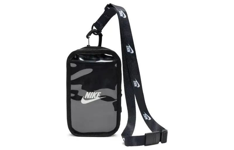 Nike Club Polyester Polyurethane One Shoulder Crossbody Cell Phone Pouch Regular Unisex Black