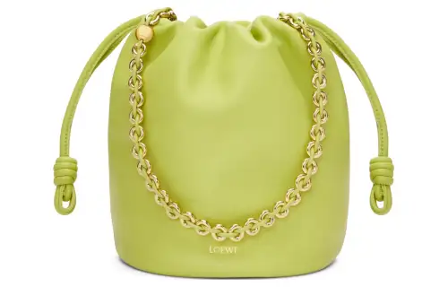LOEWE Flamenco Napa Lambskin Bucket Bag, Handbag, Shoulder Bag, Crossbody Bag Women's Parsnip Green