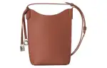 Loro Piana Cow Leather One Shoulder Crossbody Cell Phone Pouch Women's Kummel Color