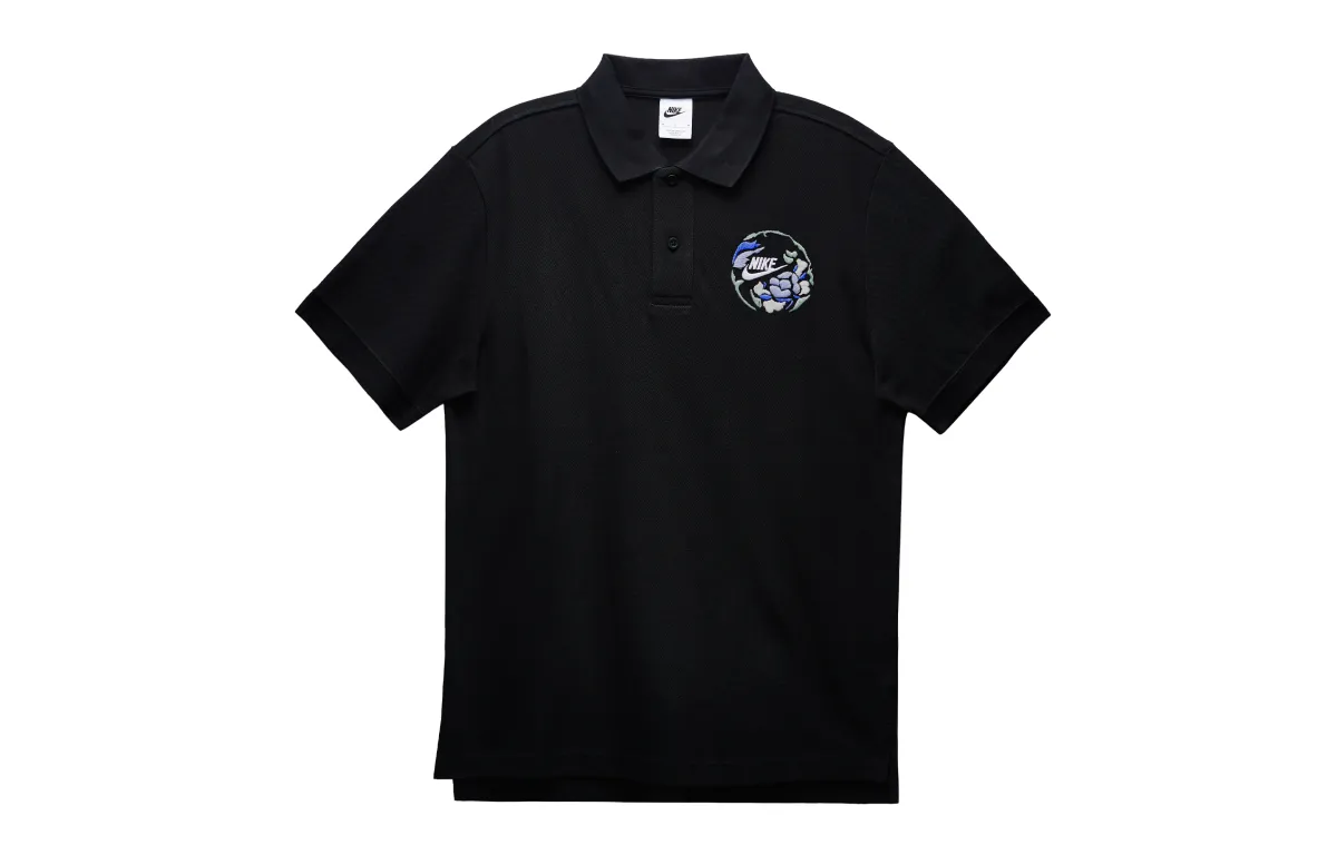 Nike Polo Shirts Men's Black Polo Collar Moderate Straight Fit