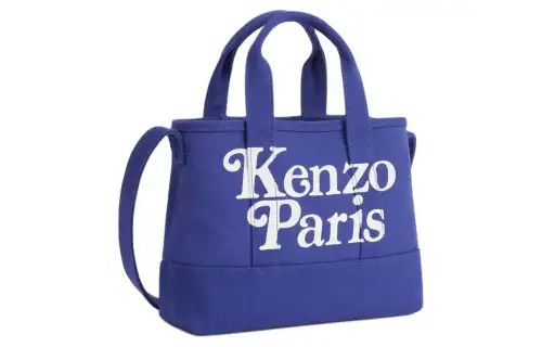 KENZO Cotton Shoulder Bag, Crossbody Bag, Handbag Small Women's Deep Sea Blue