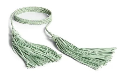 Bottega Veneta Solid Color Design Leather Belts Women's Green Width 0.5CM