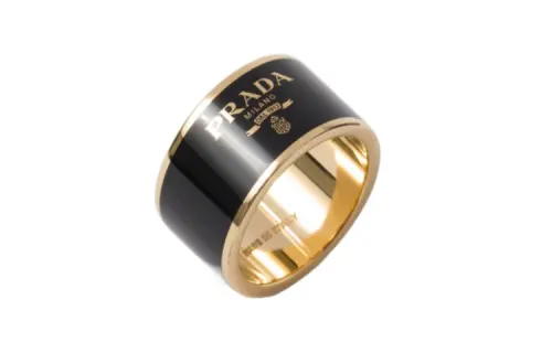 PRADA Enamel Rings Women's Black
