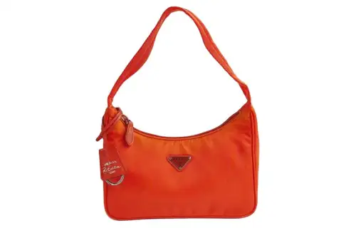 PRADA Re Edition Recycled Nylon One Shoulder Handbag Mini Women's Orange