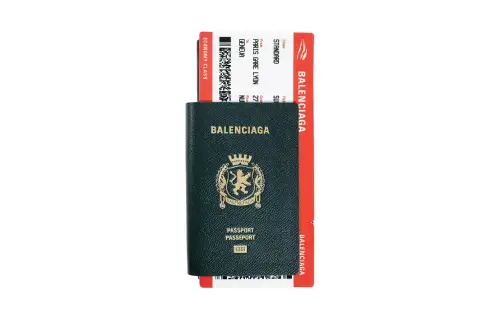 Balenciaga Calfskin Wallet Men's Dark Green