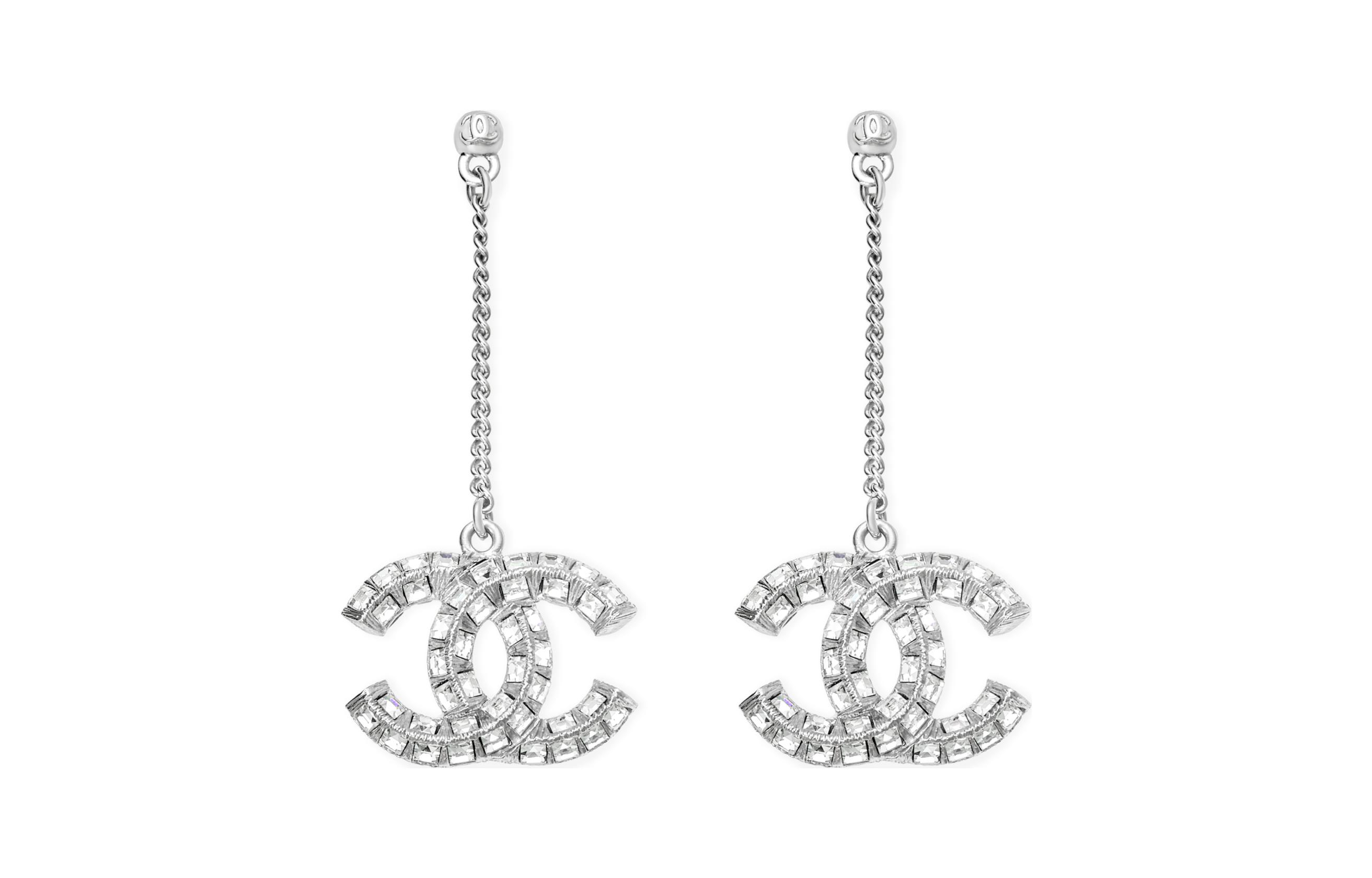 Женские серьги Chanel CHANEL C (серебристые)