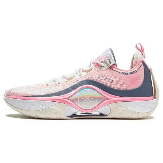 LINING Shadow 5 Basketball Shoes Men Low-Top Standard White/Night Shadow Blue