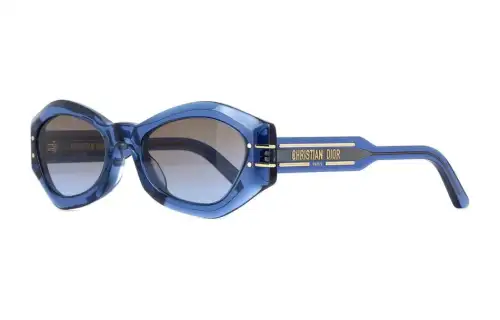 DIOR Crystal Oval Sunglasses Women's Blue