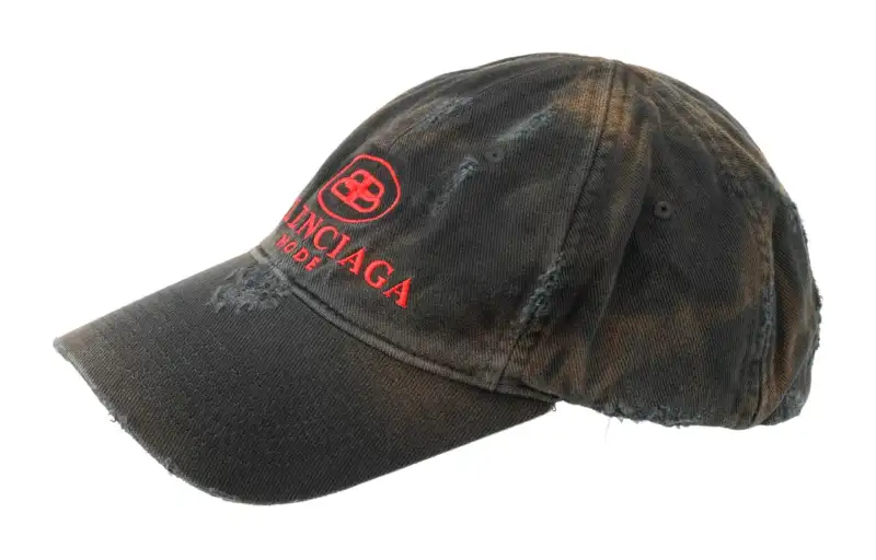 Balenciaga Bb Mode Destroyed Piercing Baseball Cap