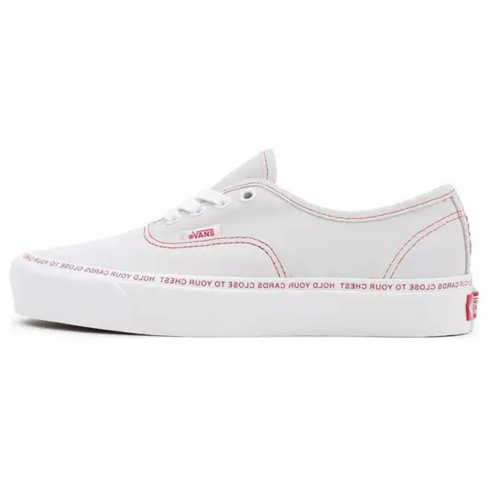 Vans Authentic Skateboarding Shoes Unisex Low-top White/Red