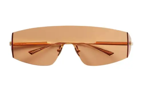 Bottega Veneta Metal Irregular Shape Sunglasses Men's Gold