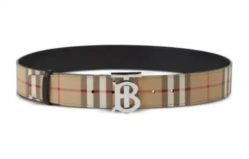 Burberry Leather Belts Men's Khaki/Black 