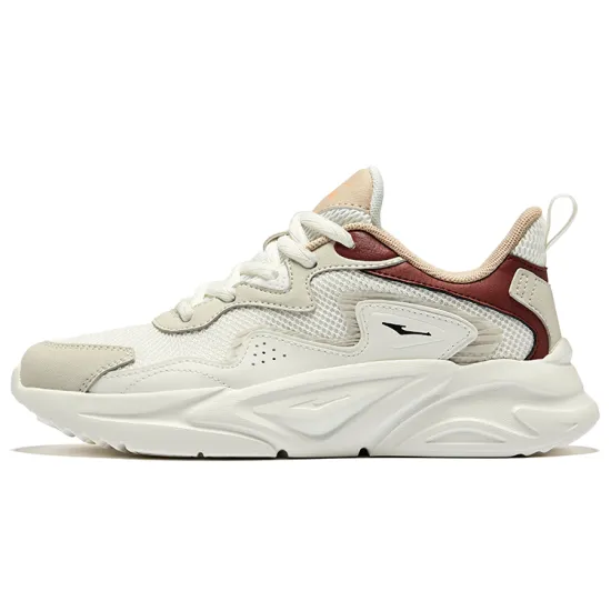 Erke Chuanliu 2.0 Durable Breathable Low Top Casual Shoes Women's White Gray Red