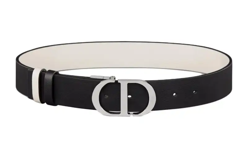 DIOR Leather Belts Women's Black Width 3.5CM
