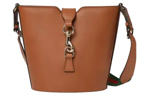 GUCCI Leather Bucket Bag, Shoulder Bag, Crossbody Bag Mini Women's Brown