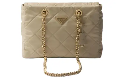 PRADA Re Edition Recycled Nylon Handbag, Shoulder Bag Women's Desert Beige
